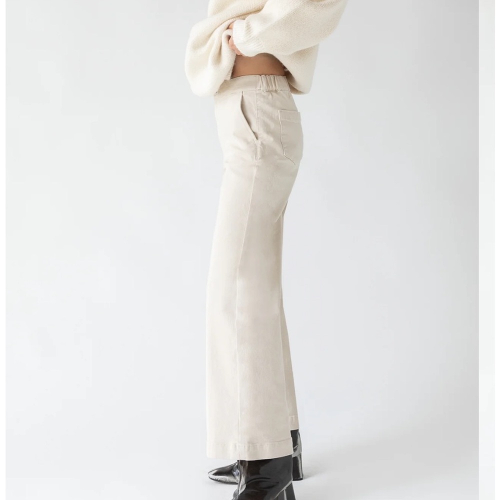 OAT + FORT XS Oatmeal Twill Wide Leg Pant